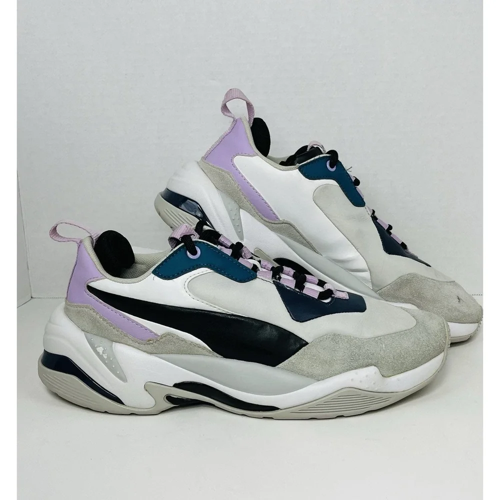 PUMA THUNDER River Droite Sneakers Shoes Womens‎ 9 Gray Low Top 369452-01 READ